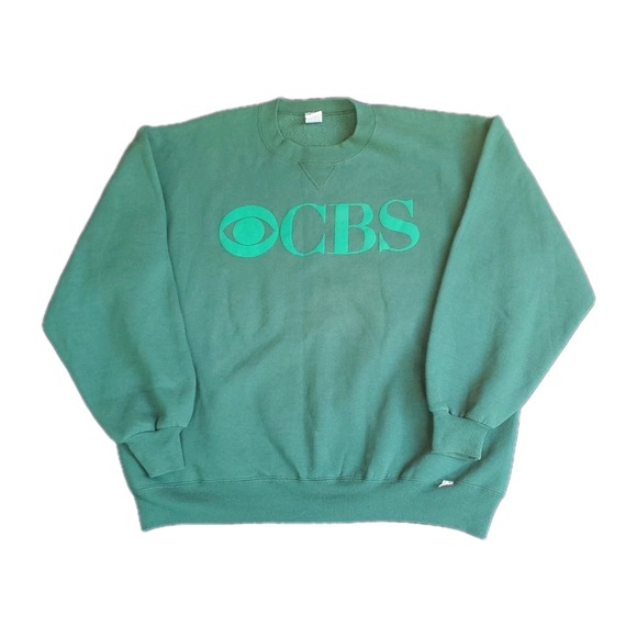 Russell Athletic Other - Vtg 90s Russell Athletic CBS TV Logo Crewneck Sweatshirt Green USA Made Mens XXL